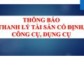 Thanh lý CCDC CTY WASECO đợt 2/2023